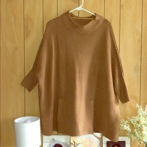 Brown knitted Sweater Poncho